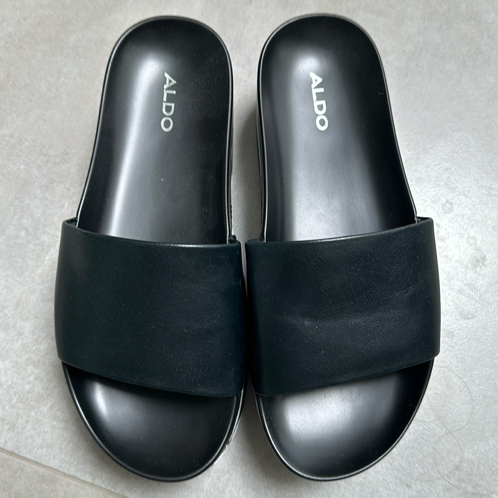 Aldo Black Slide Sandals